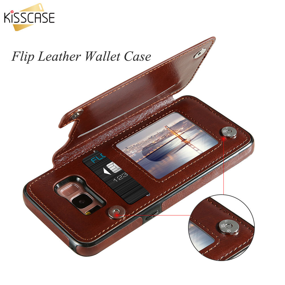 4 in 1 Retro Leather Case for Samsung Phones