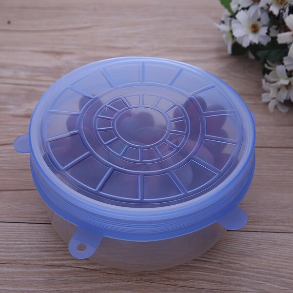 6 Pcs/ Set Universal Food Silicone Cover Reusable Silicone Stretch Lids Caps For Cookware Pot Cover Kitchen Accessories