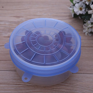 6 Pcs/ Set Universal Food Silicone Cover Reusable Silicone Stretch Lids Caps For Cookware Pot Cover Kitchen Accessories