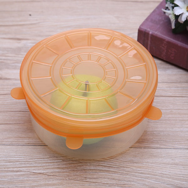 6 Pcs/ Set Universal Food Silicone Cover Reusable Silicone Stretch Lids Caps For Cookware Pot Cover Kitchen Accessories