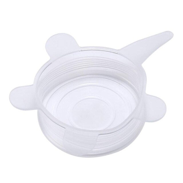 6 Pcs/ Set Universal Food Silicone Cover Reusable Silicone Stretch Lids Caps For Cookware Pot Cover Kitchen Accessories
