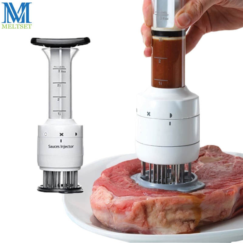 1PC Multifunctional Meat Tenderizer Needle Stainless Steel Steak Meat Injector Marinade Flavor Syringe Kitchen Tools