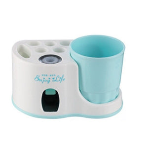 Urijk New Creative Toothbrush Holder Wash Suit Automatic Squeeze Toothpaste Sucker Home Bath set Bathroom Shelves Home Toothpast
