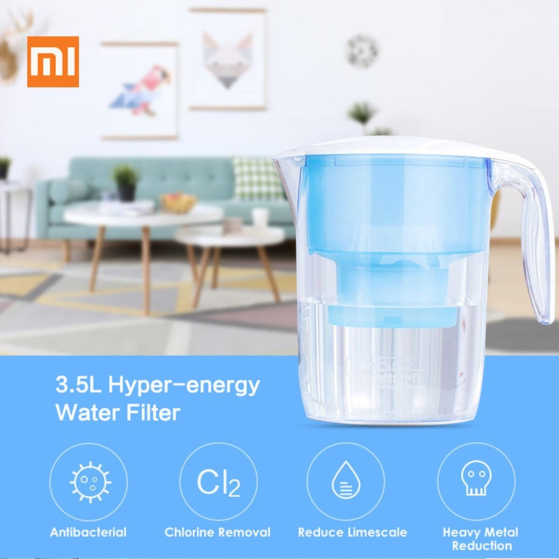 Xiaomi VIOMI Water Filter Pitcher Mi Home 3.5LFiltration Dispenser Cup 7 Multipurpose Filters Xiaomi Water Purifier